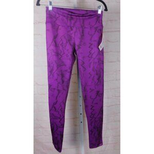 It's All Leggings Purple Striped Leggings S/M Women's Athletic NWT